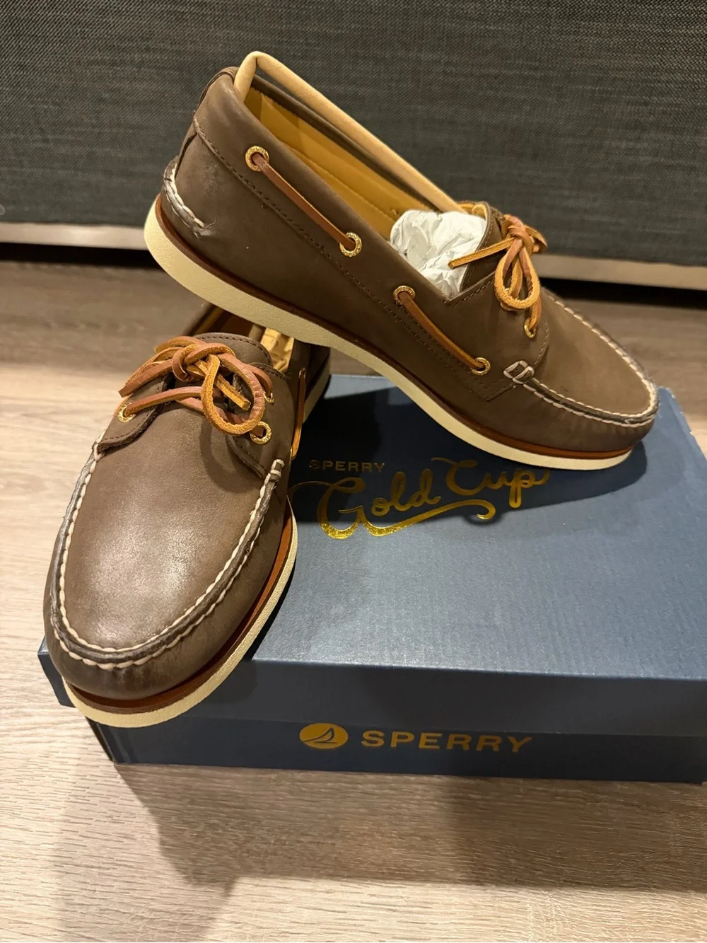 Sperry Gold Cup™ 2-Eye Men’s Boat Shoes US Brown Size 9.5M Wide